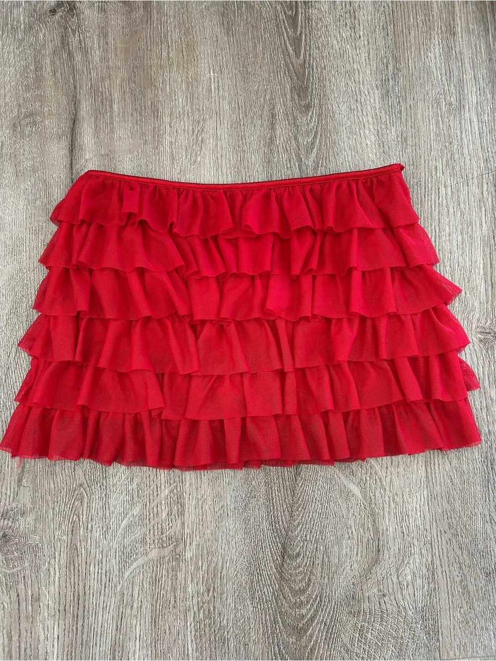 Flirty Red Layered Ruffle Mini Skirt